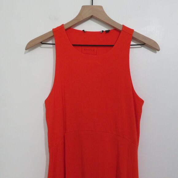 Athleta Womens Sz S Santorini Red Orange Mini Jersey Dress Racer Back Sleeveless - Picture 3 of 10